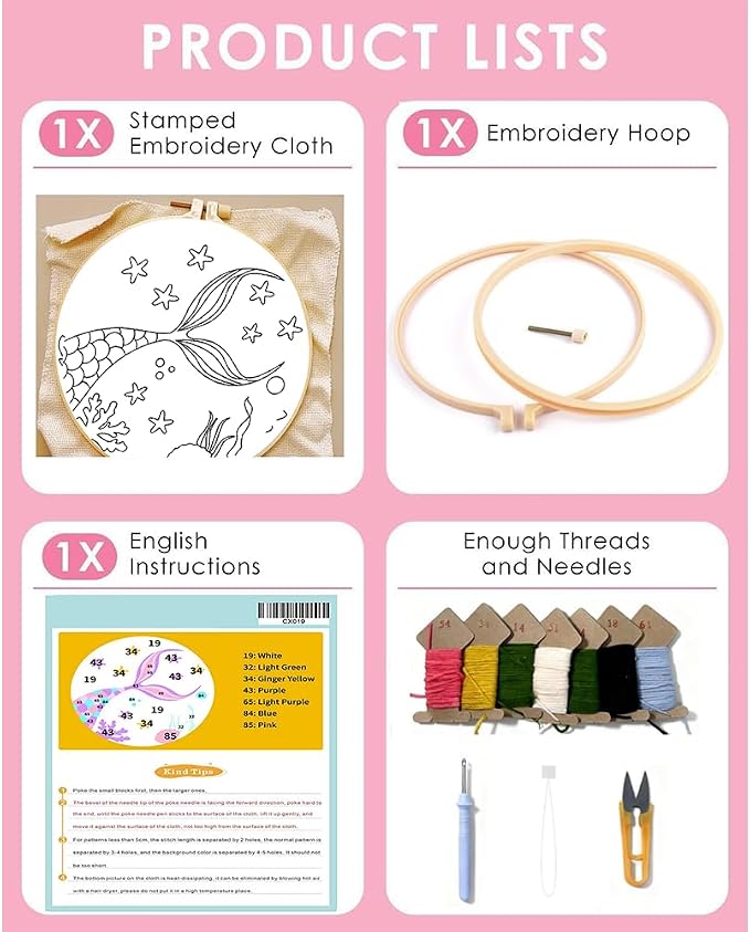 TCDZMYGS Punch Needle Kits, Cute Fish Tail Punch Needle Kits - Image 4