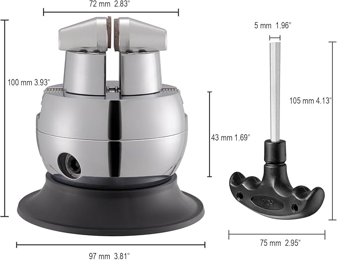 DZQ Ball Vise 3" Engraving Setting Tool 360°Rotation Professional Ball Vise 36PCS Attachment Jewelry Engraving Block Tools Standard Block (Black)