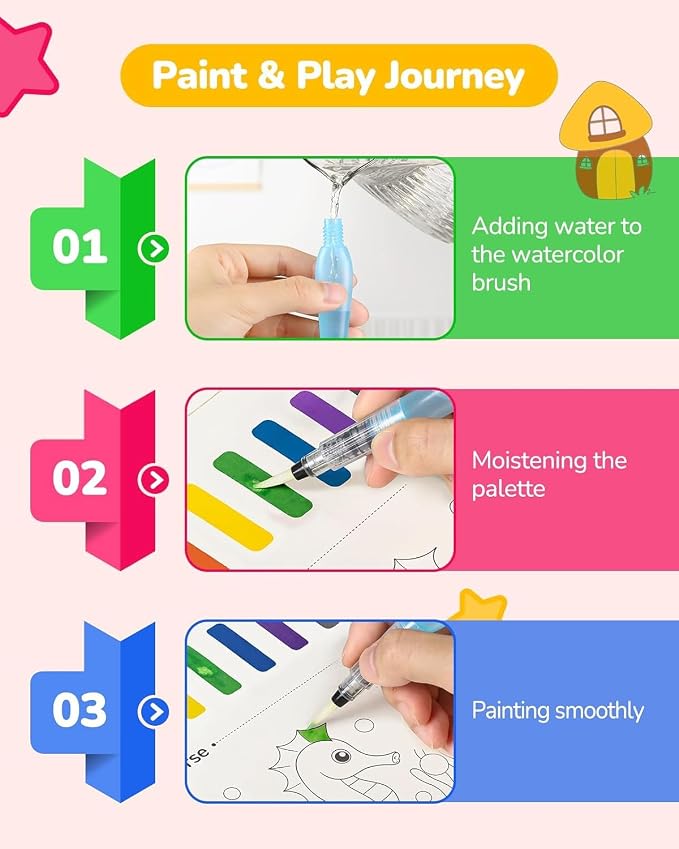 TECJOE 3 Pack Paint with Water Coloring Books - Image 7