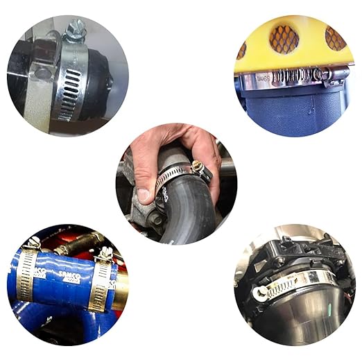 LOKMAN 20 Pack Stainless Steel Hose Clamp Adjustable 5/8'' - 1'' (16-25mm) Worm Gear Hose Clamp, Metal Fuel Line Pipe Clamp for Plumbing, Automotive And Mechanical Application