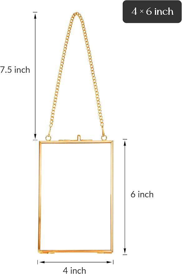 REDHUGO Hanging Pressed Flower Frames, Double Glass Floating Picture Frame - Image 6