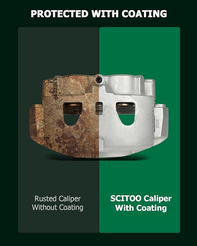 SCITOO Front Brake Calipers With Bracket 18B5303 18B5302 Compatible For Chevy Silverado 2500 HD/Silverado 3500 HD, For Chevy Suburban 3500 HD 16-17, For GMC Sierra 2500 HD/Sierra 3500 HD 11-17