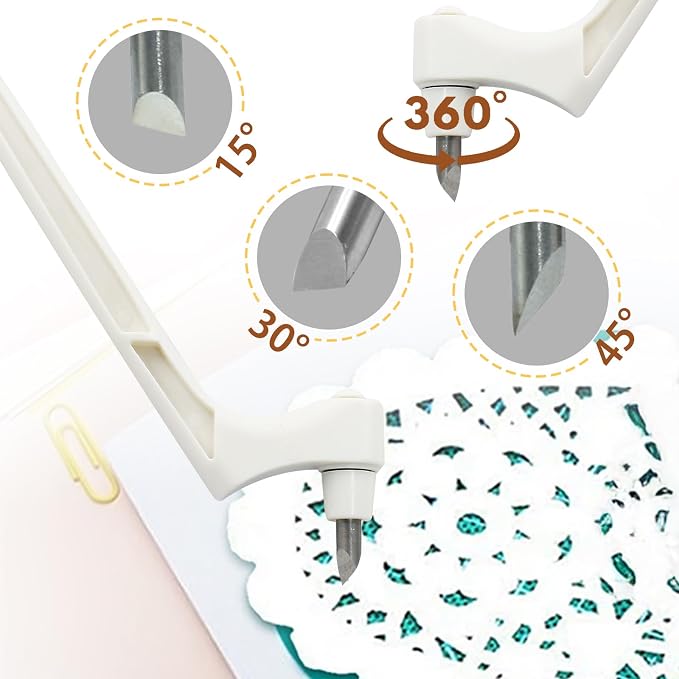 White Craft Cutting Tools Pen | 3 Different 360 Degree Rotating Blades - Image 3