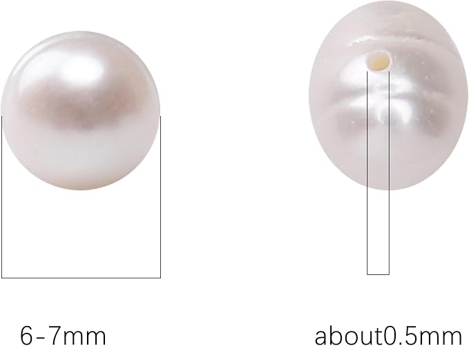 Natural Pearl Beads Potato 6-7mm White Freshwater Cultured Loose Gemstone Beads for DIY Jewelry Making 13.8''/Strand HQ