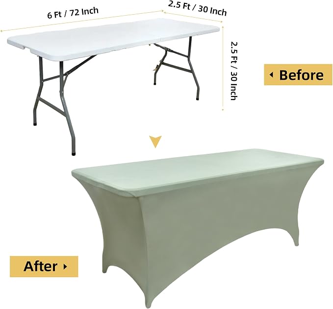 10-Pack 6ft Spandex Table Covers - Image 7