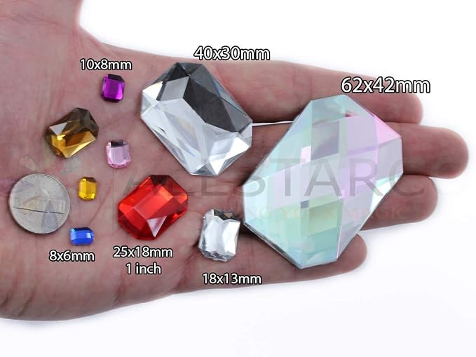 40X30mm Crystal A01 Flat Back Acrylic Octagon Jewels Pro Grade Individually - Image 3
