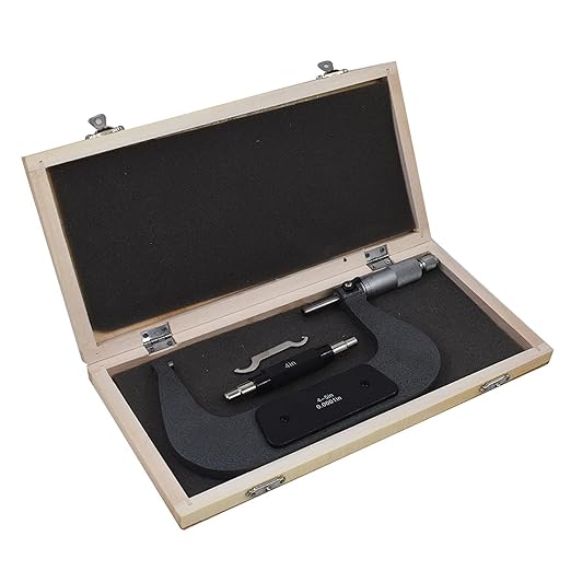 4-5 in Precision Outside Micrometer W/Box, Accuracy 0.0001 in, Professional Grade Precision Machinist Tool