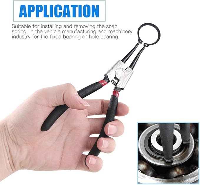 Glarks 4 Piece 7-Inch Internal/External Snap Ring Pliers Set