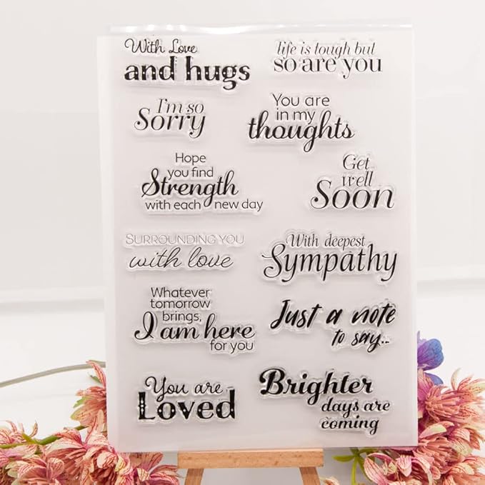 with Love and Hugs Sentiment Clear Stamps by Lily+Craft