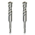 2-Piece 7/8" SDS Plus Drill Bits Rotary Hammer Drill Bit Set, Carbide Tipped for Drilling Concrete Cement Porcelain Tiles Ceramic Pots Stone Brick, Diameter 22mm, 160mm Long, SDS Plus Shank