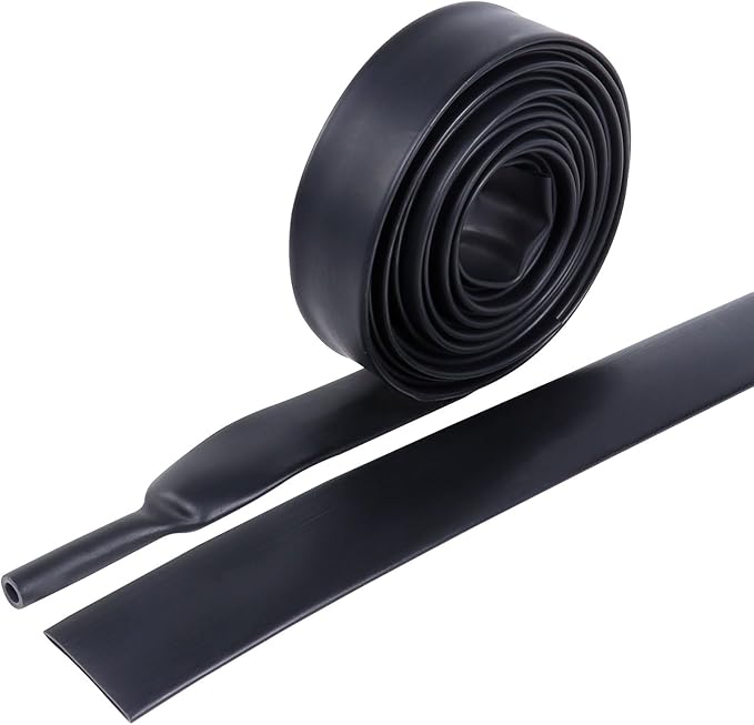 Heat Shrink Tubing 4:1 Dual Wall Adhesive Liner Wires Cable Wraps Connection Protection (Black, 5/8"-18ft)