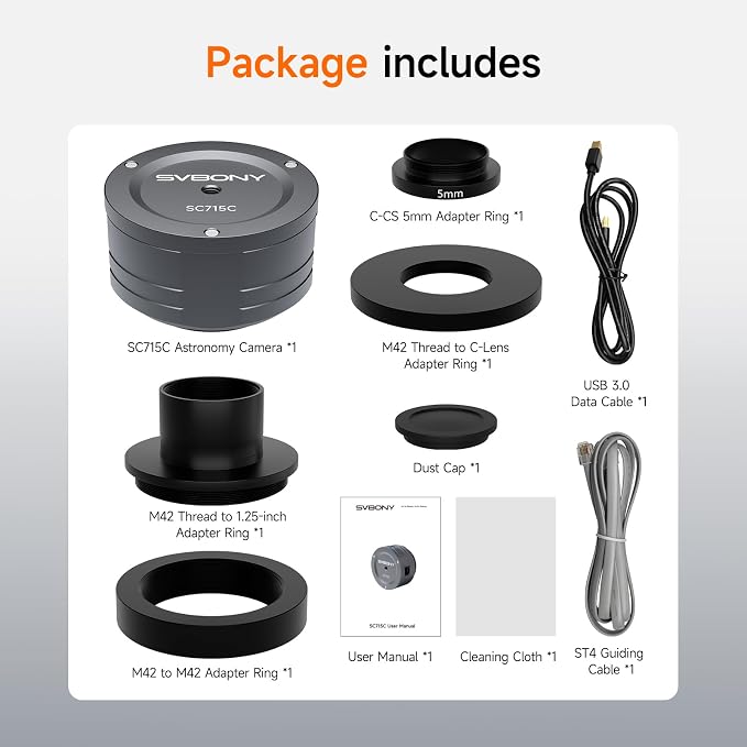 SVBONY SC715C Telescope Planetary Camera, 1.45μm Micro Pixel IMX715 Color - Image 9