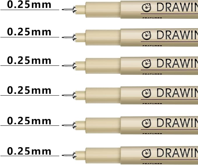 Muchcute Extra Fine Point Writing Pens:6 Black 0.25mm Ultra Thin Micron Pen 01 - Image 2