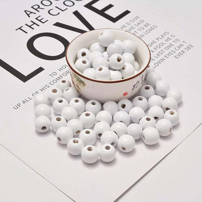 AD Beads Wood Spacer Loose Wooden Craft Beads Big Hole Beads Assorted - Image 3