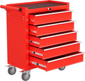 Rolling Tool Chest with Drawers, 5 Drawers Tool Chests & Cabinets, Metal Toolbox with Wheels, Lockable Storage Cabinet, Garage Tool Box with Drawers (Red, 5 Drawers)