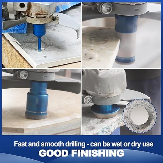 Diamond Core Drill Bit Set - BRSCHNITT 10pcs Tile Hole Saw Kit Diamond for Porcelain Tile Ceramic Marble Granite Drilling,Finger Chamfer Bit
