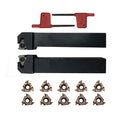 Lather Threading Tool Bit Set External Internal Threading Boring Bars Turning Tool Holders with 11IR AG60 16ER 16IR AG60 Carbide Threading Inserts (2pcs 5/8 Holders + 16ER IR AG60)