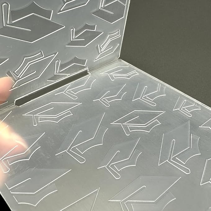 3D Plastic Embossing Folder Template Graduation Doctoral Hat Texture 4.13x5.71 - Image 4