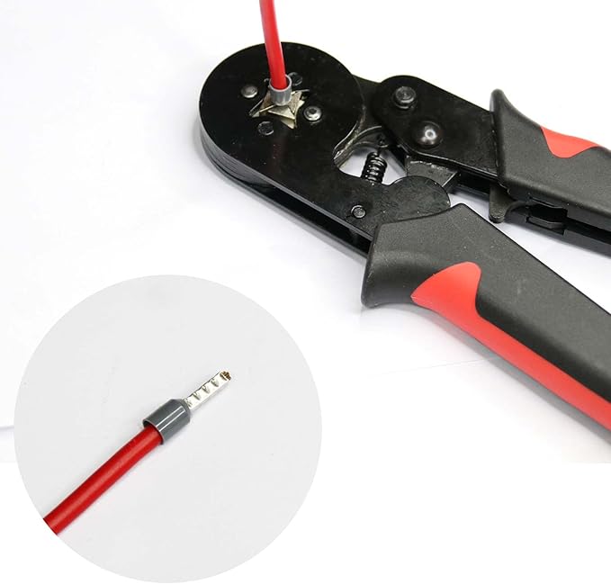Fidioto Ferrule Crimping Tool Kit, One AWG23-7 (6-4A) Self-Adjustable Ratchet Wire Crimping Tool with 1200PCS Wire Terminals Crimping Connectors Wire End Ferrules