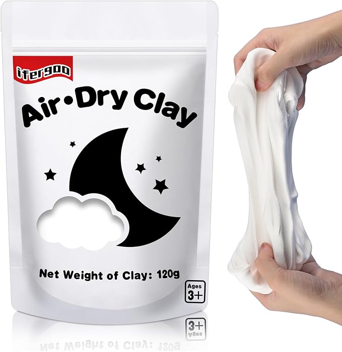 ifergoo White Air Dry Clay, Foam Magic Modeling Clay by iFergoo
