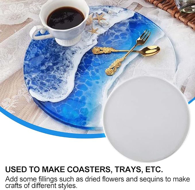 Round Silicone Molds, Shiny Silicone Tray Board Table Clock Mold - Image 3