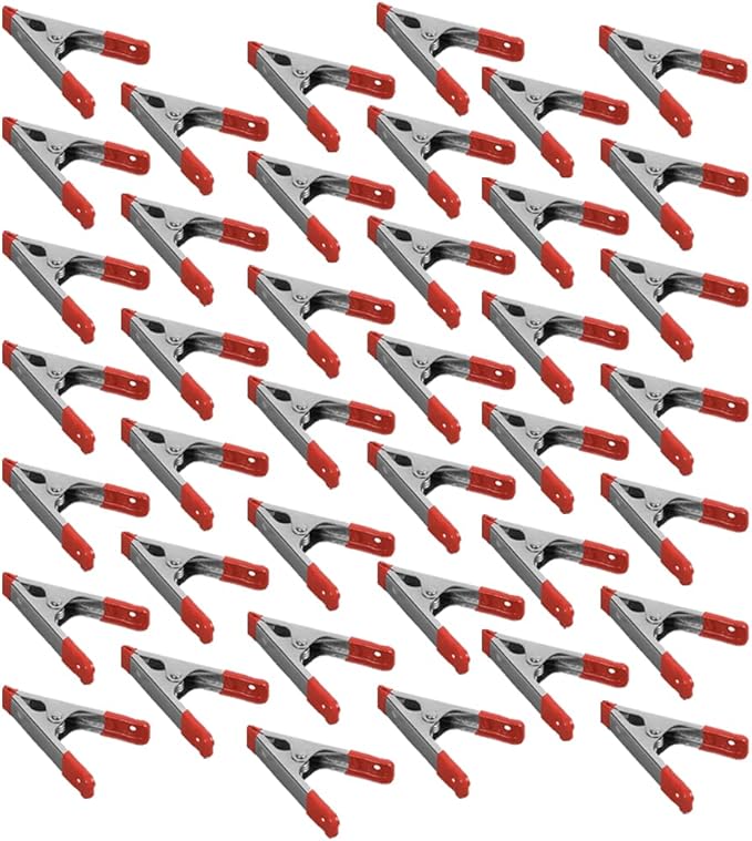 Wideskall® 4" inch Metal Spring Clamps w/Red PVC Coated Handle and Tips (Pack of 40)
