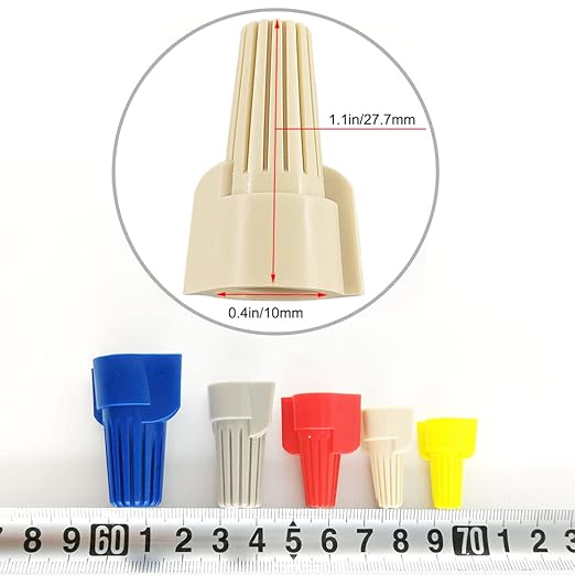 UL Listed Tan Winged Electrical Wire End Connectors Caps Bulk 500 Pack Small Twist-on Wire Connectors Nuts 22-8 AWG,HS P12 Type Screw Terminals
