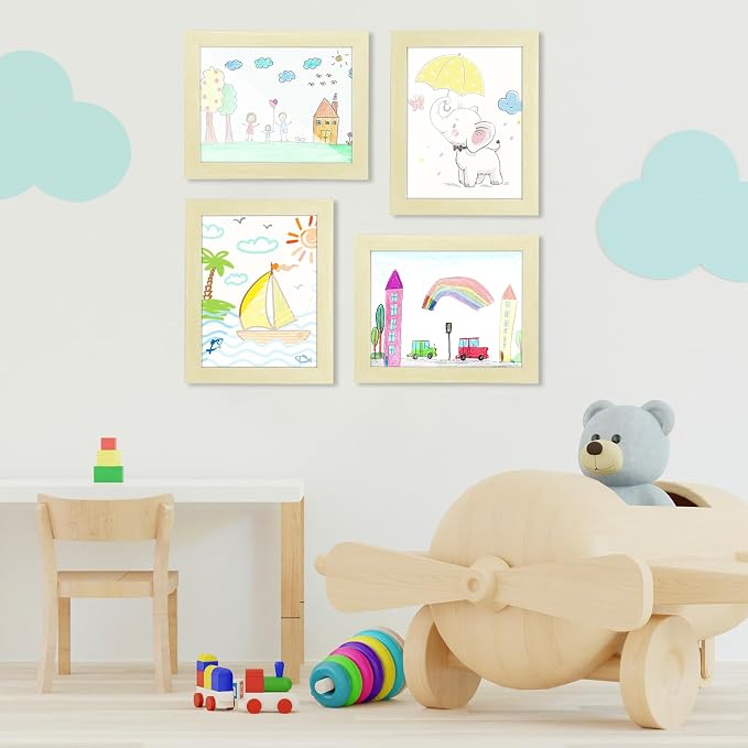 Kids Art Frames, 8.5x11 Front Opening Kids Artwork Frames Changeable, Apricot - Image 5