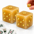 2PCS Crystal D6 Dice, 16mm Natural Gemstone Mahjong Dice Set Stone Dice by YEMEKO