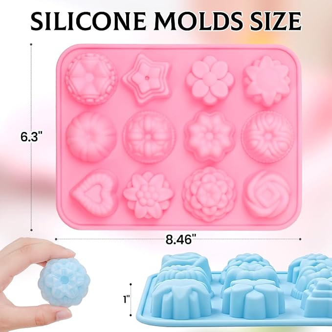 SJ Silicone Soap Molds 3 Packs, Flower Soap Molds - Image 4