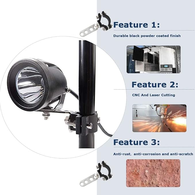 Light Bar Motorcycle Bracket 1.2 Inch Motorcycle Bicycle Mount Bracket Car Bull Bar Holder Clamp Offroad Tube Clamps Mounting Brackets for LED Work Lights(18-30mm)