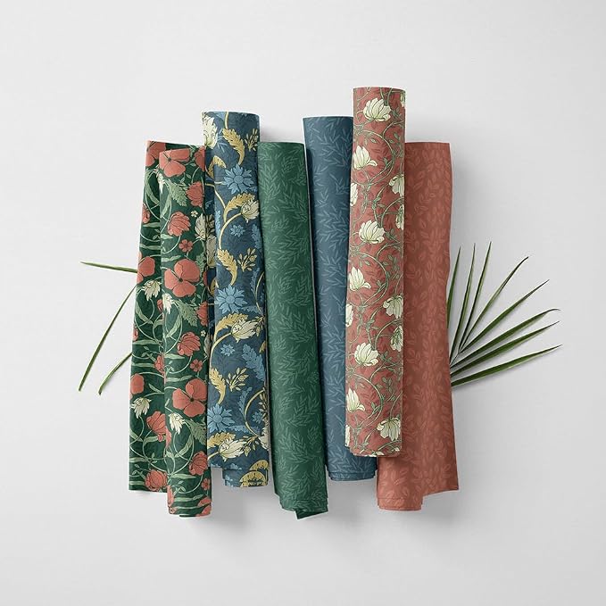 Floral Patchwork Fabric Panel 100x155 cm – 100% Cotton Satin, 6 Coordinated - Image 3