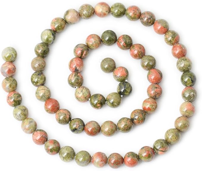60PCS 6mm Natural Unakite Gemstone Round Loose Beads - Image 2