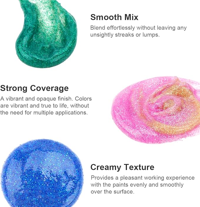 AUREUO Galaxy Glitter Acrylic Paint Set - Image 4