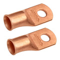 SELTERM 2pcs 3/0 AWG 3/8" Stud Copper Wire Lugs, Battery Lugs, Ring Terminals, Battery Cable Ends, 000 Gauge Ring Terminal Connectors, UL Heavy Duty Bare Copper Eyelets Battery Terminal Connectors