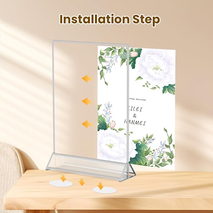8X10 Sliver Picture Frames Acrylic Sign Holder Double-Sided Acrylic Frame - Image 7
