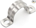 SS304 Conduit Clamps 1 Inch, 2-holes Pipe Bracket U Clamp for Cable/Water Pipe/Pipe, Heavy Duty Pipe Clamp | OD 1" | 10 pcs