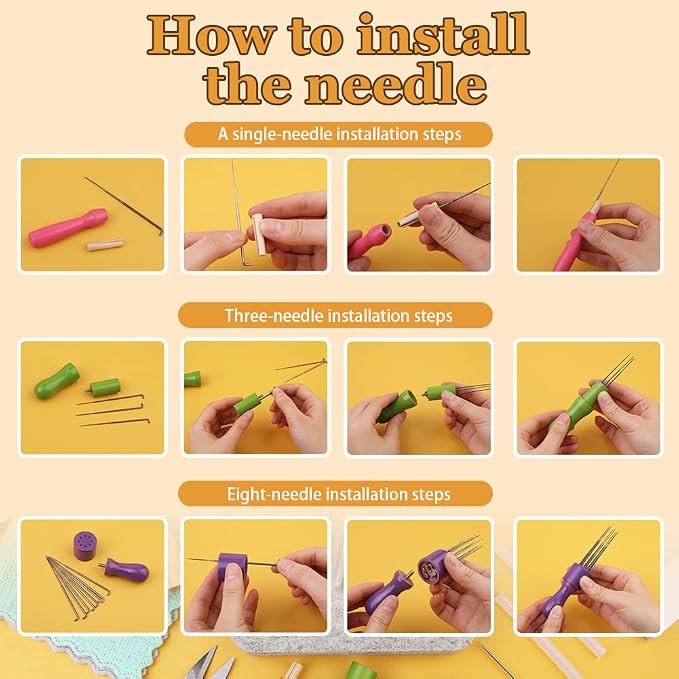 99 Pcs Needles Felting Tools Kit Soft 6"x6" Needle Felting Pad - Image 3
