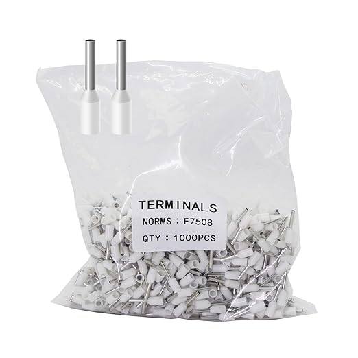 Fidioto AWG20 Wire Ferrules Terminals, 1000pcs AWG20 Terminal Connector Wire Insulated Cord Pin Ends Terminals for Electric, Industrial, Chemical Industry, Power Control System, etc.