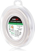 Chanzon 2:1 Ratio 3/32" (2.5mm) Heat Shrink Tubing 8Ft Roll (2.5M Total Length) White Polyolefin Sleeving Wrap Shrinking 2 to 1 1pcs