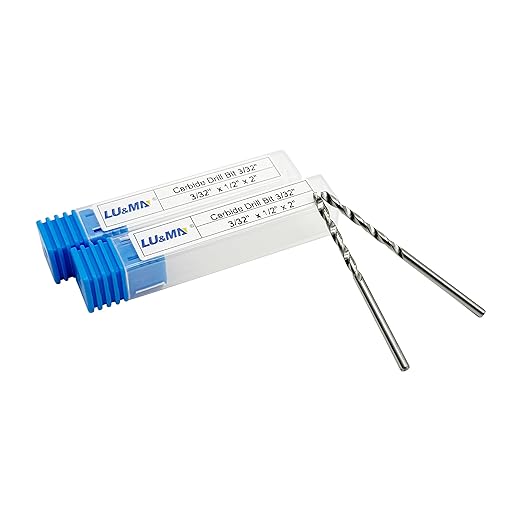 Solid Carbide Jobber Drill Bits 3/32" with Straight Shank and 118° Point Angle, Made from Tungsten Carbide Material,2-Pieces