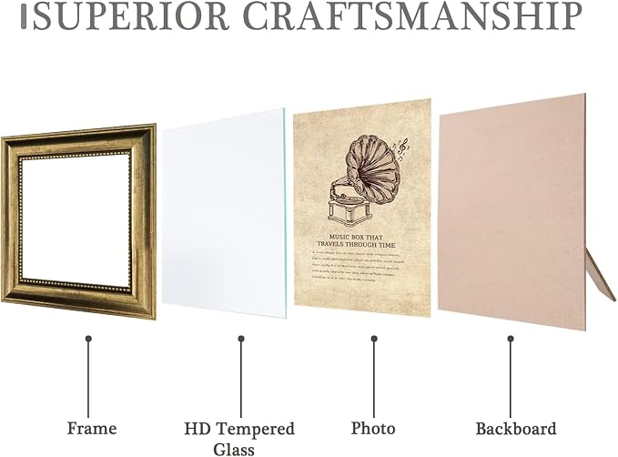 8x8 Picture Frame 4 set Ornate Vintage Picture Frames Gold - Image 5