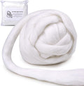 7.02oz Wool Roving, Needle Felting Wool White Roving Wool Felting Supplies by yizzvb