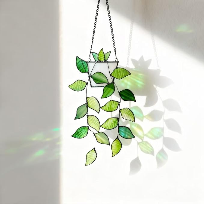Stained Glass Window Hanging, Home Wall Art Decor, Gift by GlassCharms