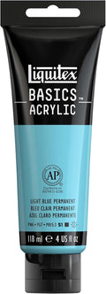 Liquitex BASICS Acrylic Paint, 118ml Tube, Light Blue Permanent by Liquitex