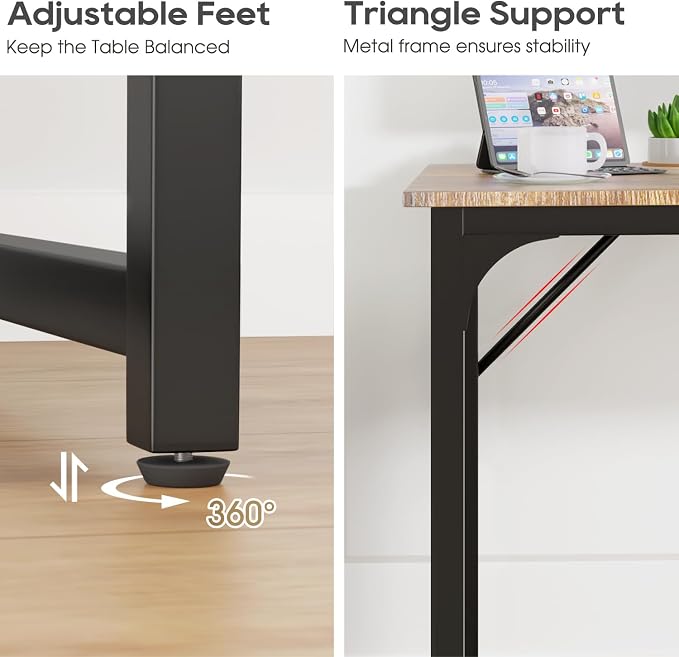 PayLessHere | 39 Inch Computer Desk | Brown | Office Desk - Image 6