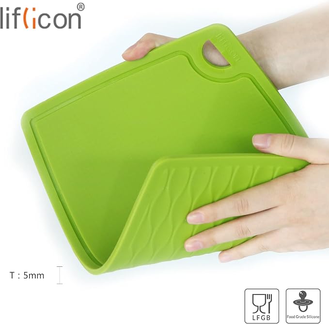 Liflicon Extra Large Thick Silicone Cutting Board 14.6'' x 10.43'' Chopping - Image 3