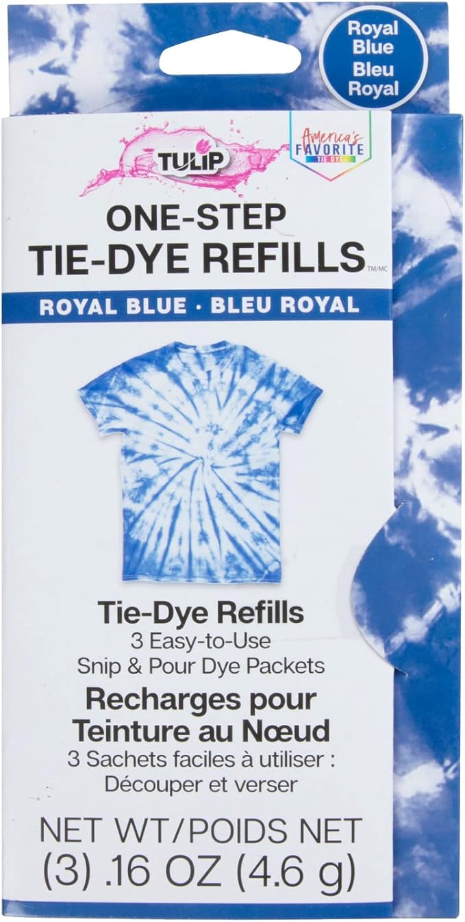 Tulip One-Step Tie-Dye Kit, 3 Fabric Dye Refill Packs, Royal Blue by Tulip