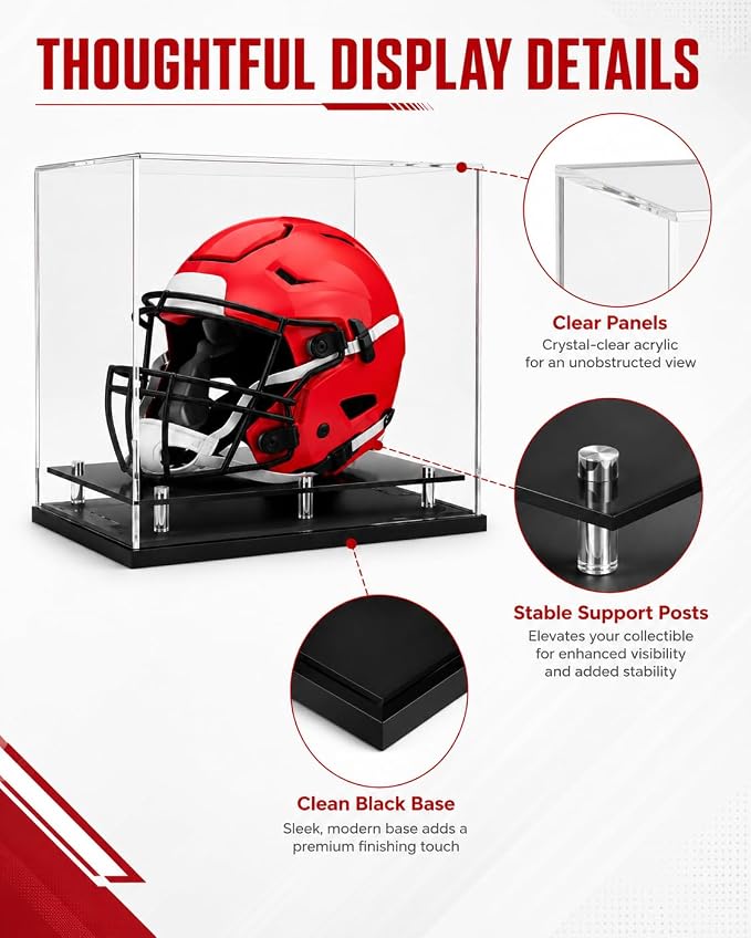 Football Helmet Display case Full Size, Self-Assembly Acrylic Helmet Display - Image 7