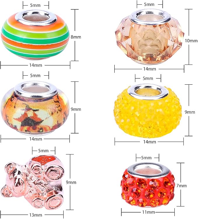 European Large Hole Spacer Charm Beads - Image 3